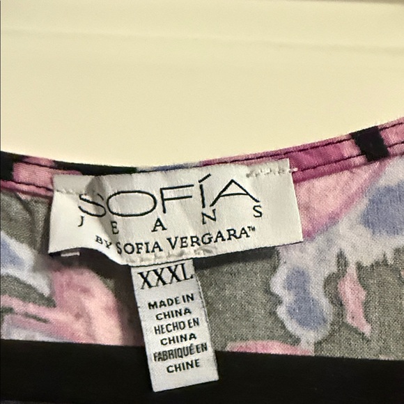 Sofia by Sofia Vergara Pink and Black Patterned Blouse - Picture 4 of 6